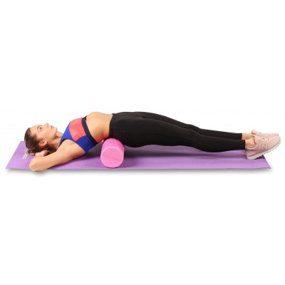 Ролик массажный для йоги INDIGO Foam roll IN045 30*15 см Розовый